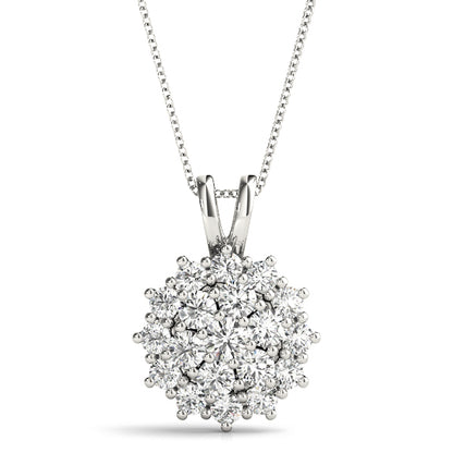 Multi-Diamond Round Pendant