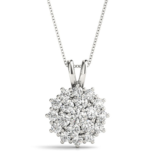 Multi-Diamond Round Pendant