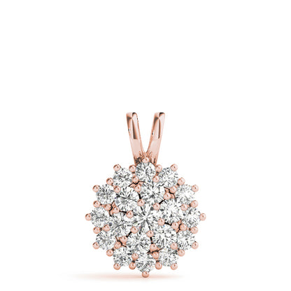 Rose Gold 1 CT Diamond Fashion Pendant Necklace