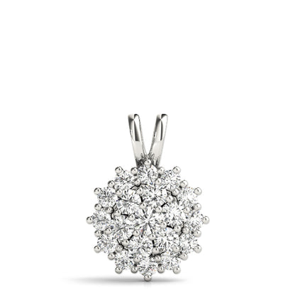 Multi-Diamond Round Pendant