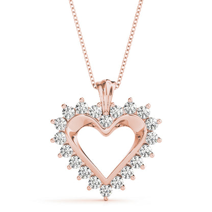 14K Rose Gold Multi-Diamond Fashion Pendant