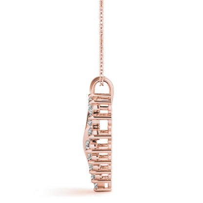 14K Rose Gold Multi-Diamond Fashion Pendant