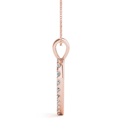 14K Rose Gold Multi-Diamond Fashion Pendant