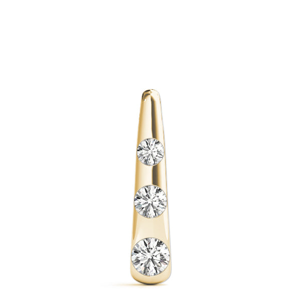 14K Yellow Gold 1/2 ct Diamond Three-Stone Pendant