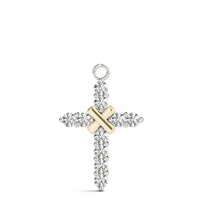 14K Yellow Gold 1 CT Diamond Cross Pendant