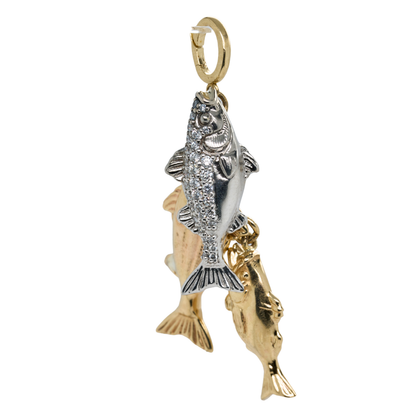 0.36 CTTW Round Natural Diamond Pendant in 14K Two-Tone Gold