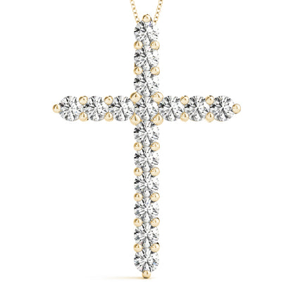 14K Yellow Gold Diamond Cluster Fashion Pendant