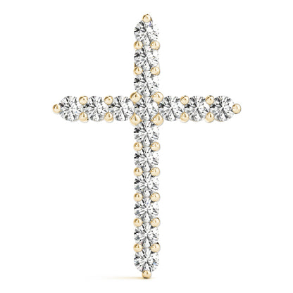 14K Yellow Gold Diamond Cluster Fashion Pendant