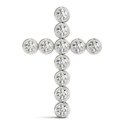 Multi-Diamond Religious Cross Pendant