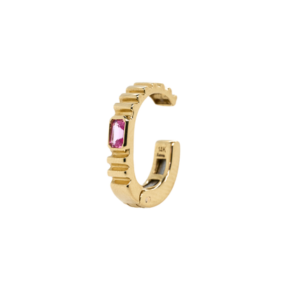 14K Yellow Gold Natural Sapphire Ear Cuff
