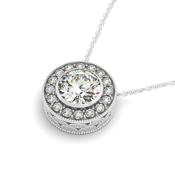 Multi-Diamond Round Halo Pendant