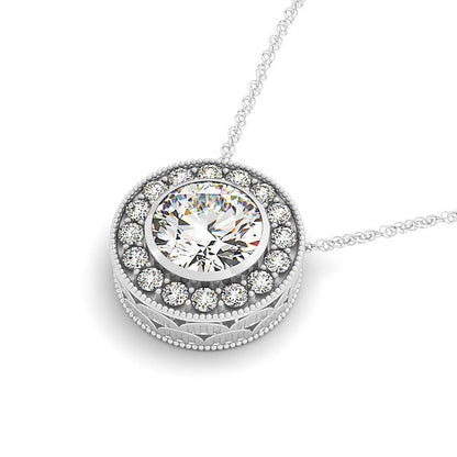 Multi-Diamond Round Halo Pendant