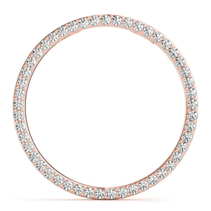 14K Rose Gold Round Diamond Circle Pendant