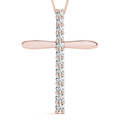 14K Rose Gold Multi-Diamond Fashion Pendant