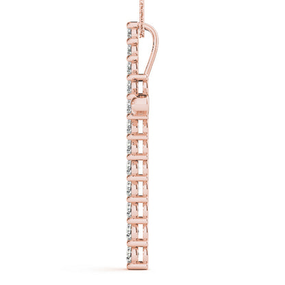 14K Rose Gold Multi-Diamond Fashion Pendant