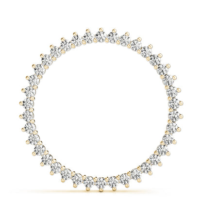 14K Yellow Gold Diamond Circle Pendant Necklace