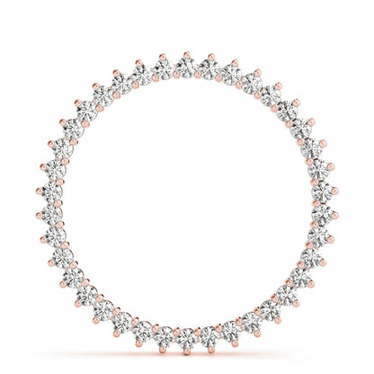14K Rose Gold Round Diamond Circle Pendant