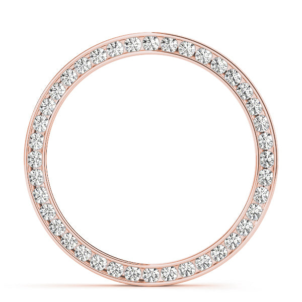 14K Rose Gold Round Diamond Circle Pendant