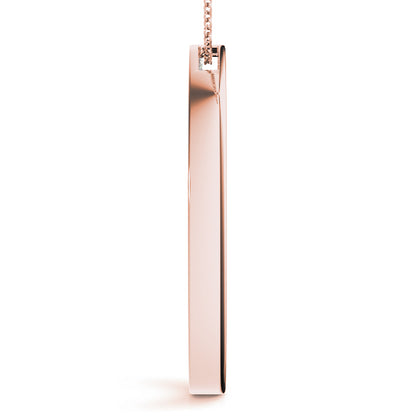 14K Rose Gold Round Diamond Circle Pendant