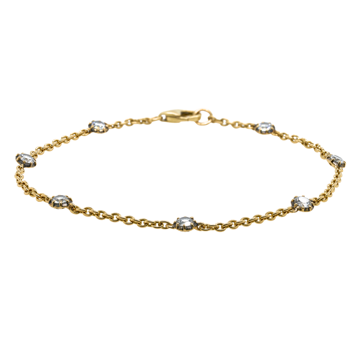 1.00 CTTW Round Lab-Grown Diamond Bracelet in 14K Yellow Gold, 6.5"
