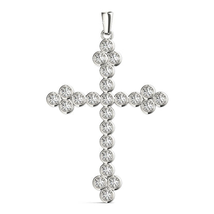 Multi-Diamond Religious Cross Pendant