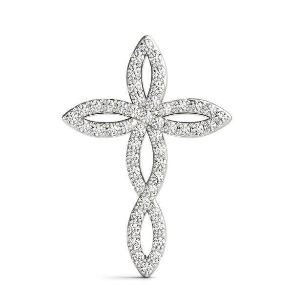 Multi-Diamond Religious Cross Pendant