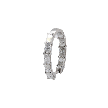 2.00 CTTW Radiant Lab-Grown Diamond Hoop Earrings in 14K White Gold