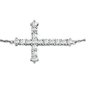 Multi-Diamond Religious Cross Pendant