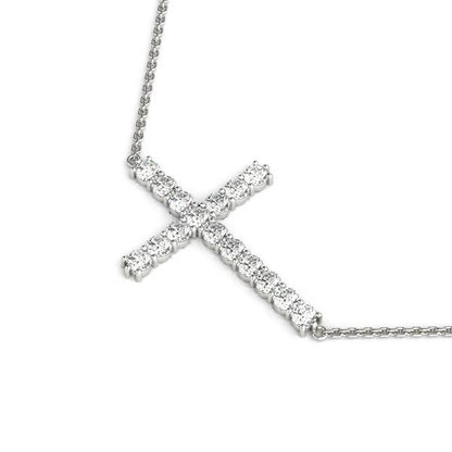 Multi-Diamond Religious Cross Pendant