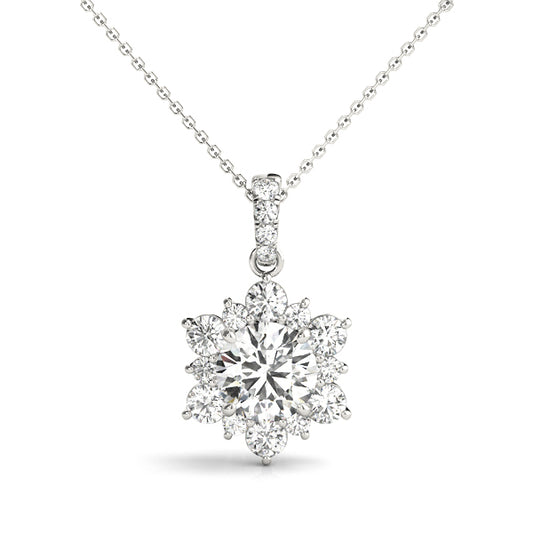 Diamond Round Halo Pendant