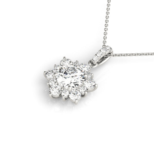 Diamond Round Halo Pendant