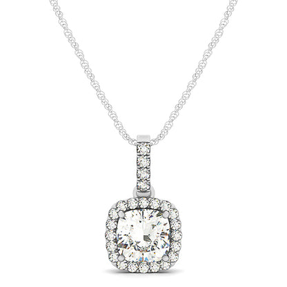 Multi-Diamond Round Halo Pendant