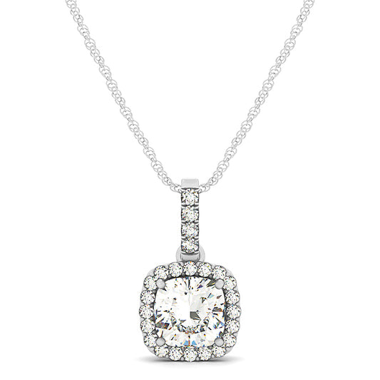 Multi-Diamond Round Halo Pendant