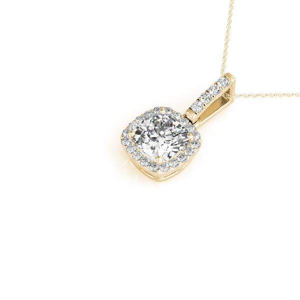 14K Yellow Gold Diamond Halo Pendant 0.7 ct