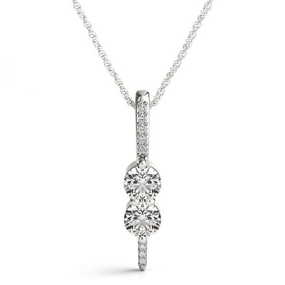 Multi-Diamond Round Pendant in Fine Metal
