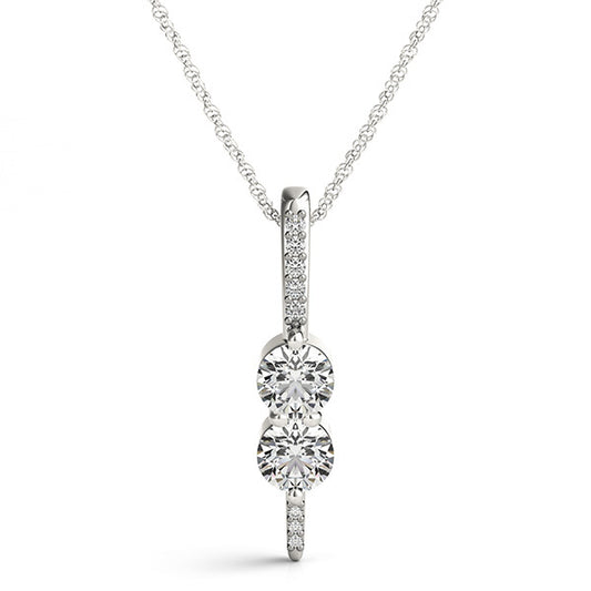 Multi-Diamond Round Pendant in Fine Metal