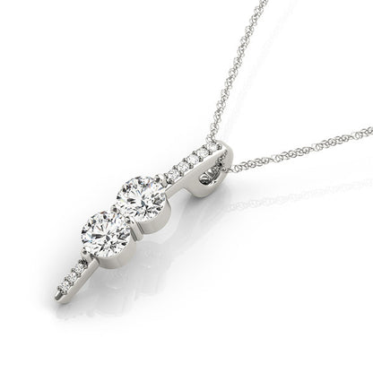 Multi-Diamond Round Pendant in Fine Metal