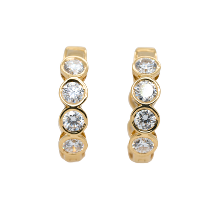 2.06 CTTW Round Lab-Grown Diamond Huggie Earrings in 14K Yellow Gold