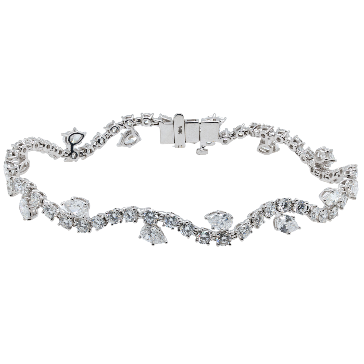 5.75 CTTW Round Lab-Grown Diamond Bracelet in 14K White Gold, 6.8"