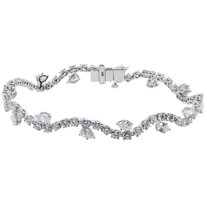 5.75 CTTW Round Lab-Grown Diamond Bracelet in 14K White Gold, 6.8"