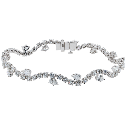 5.75 CTTW Round Lab-Grown Diamond Bracelet in 14K White Gold, 6.8"