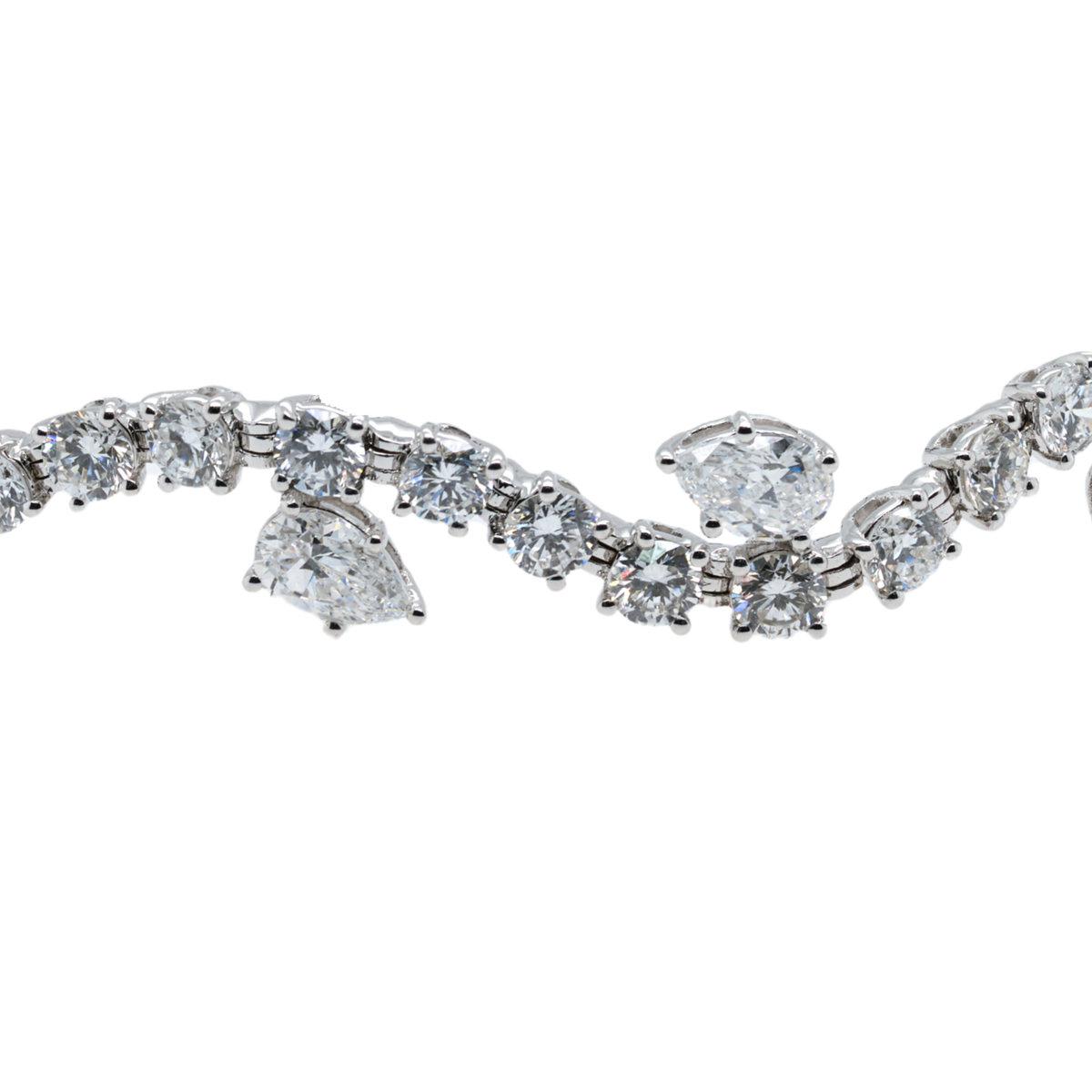 5.75 CTTW Round Lab-Grown Diamond Bracelet in 14K White Gold, 6.8"