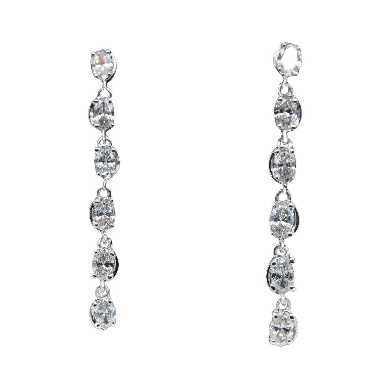Lab-Grown Diamond Bezel Drop Earrings in 14K White Gold, 0.62 CTTW