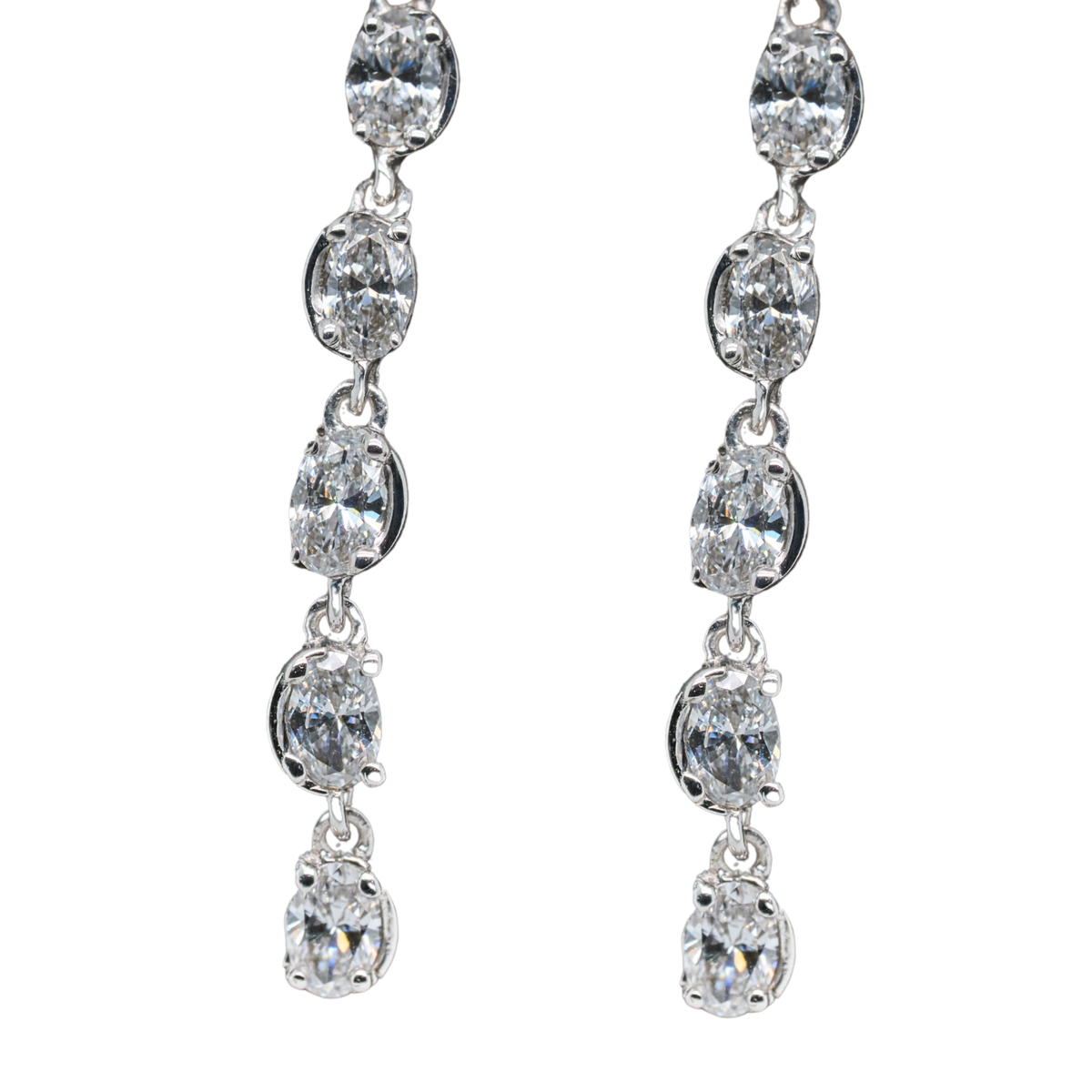 Lab-Grown Diamond Bezel Drop Earrings in 14K White Gold, 0.62 CTTW