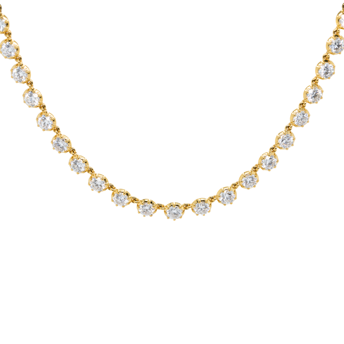 11.32 CTTW Round Lab-Grown Diamond Necklace in 14K Yellow Gold, 17"