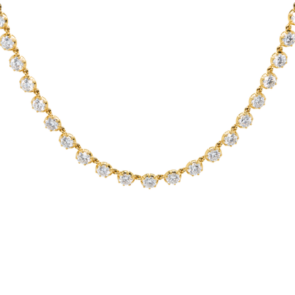11.32 CTTW Round Lab-Grown Diamond Necklace in 14K Yellow Gold, 17"