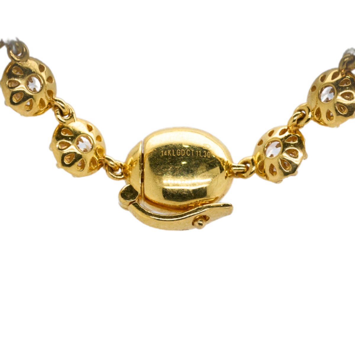 11.32 CTTW Round Lab-Grown Diamond Necklace in 14K Yellow Gold, 17"
