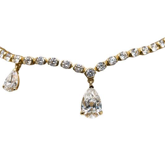 4.00 CT Pear Lab-Grown Diamond Bracelet in 14K Yellow Gold, 6.5"