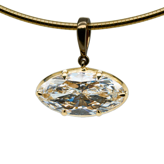 Lab-Grown Diamond Solitaire Pendant in 14K Yellow Gold, 5.4 CTTW