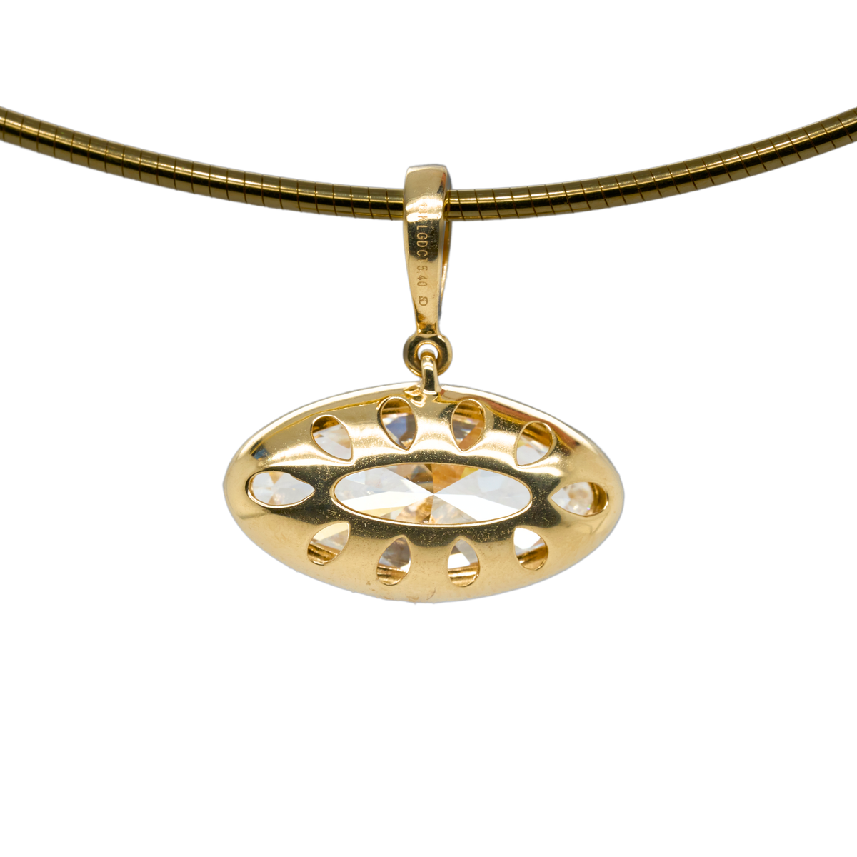 Lab-Grown Diamond Solitaire Pendant in 14K Yellow Gold, 5.4 CTTW